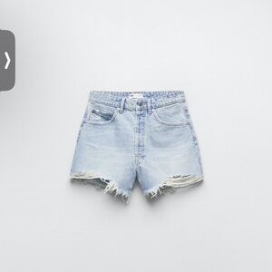 Zara Trf high rise denim shorts